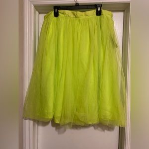 Eloquii Neon Green Tulle Skirt